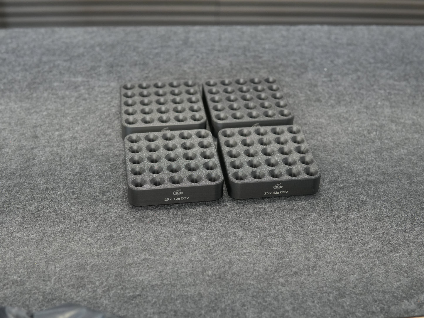 25-way CO₂ cartridge holder for 12g – stackable, organized, robust